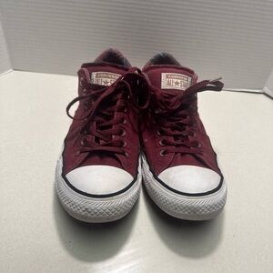 Converse CHUCK TAYLOR All Star Madison Low Top Plaid-Lined Sneakers Burgundy 11